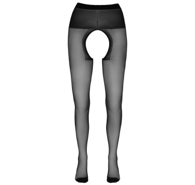 Cottelli LEGWEAR - Czarne Rajstopy Z Otwartym Kroczem 1